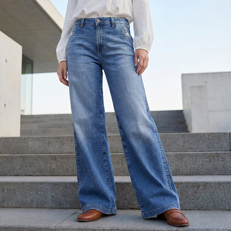 ⏳Oferta specjalna ograniczona czasowo⏰Damskie jeansy vintage z wysokim stanem i szerokimi nogawkami👖