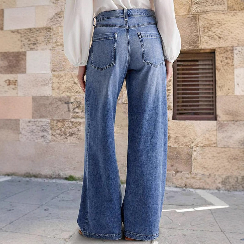 ⏳Oferta specjalna ograniczona czasowo⏰Damskie jeansy vintage z wysokim stanem i szerokimi nogawkami👖