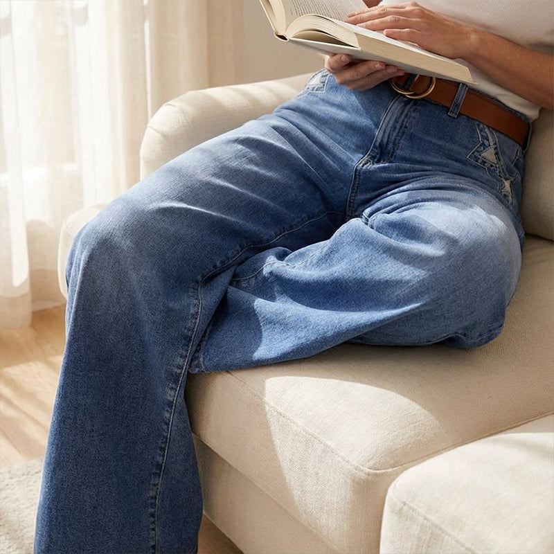 ⏳Oferta specjalna ograniczona czasowo⏰Damskie jeansy vintage z wysokim stanem i szerokimi nogawkami👖