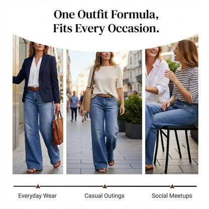 ⏳Oferta specjalna ograniczona czasowo⏰Damskie jeansy vintage z wysokim stanem i szerokimi nogawkami👖
