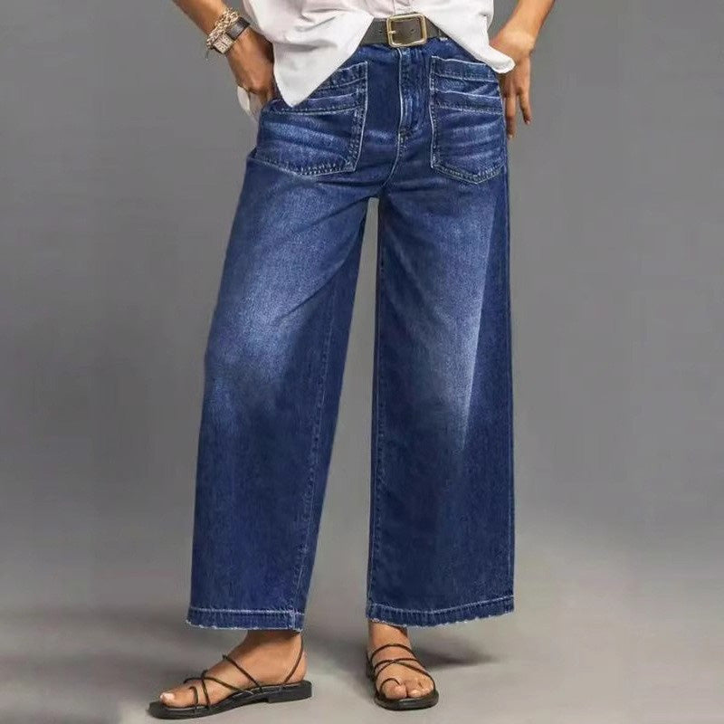 👖 50% taniej teraz! ✨ Damskie luźne jeansy z wysokim stanem i szerokimi nogawkami – modelują brzuch, wysmuklają sylwetkę i zapewniają całodzienny komfort 💙