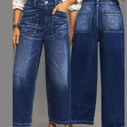 👖 50% taniej teraz! ✨ Damskie luźne jeansy z wysokim stanem i szerokimi nogawkami – modelują brzuch, wysmuklają sylwetkę i zapewniają całodzienny komfort 💙