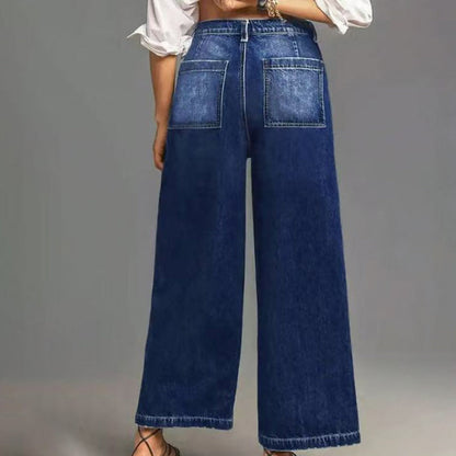 👖 50% taniej teraz! ✨ Damskie luźne jeansy z wysokim stanem i szerokimi nogawkami – modelują brzuch, wysmuklają sylwetkę i zapewniają całodzienny komfort 💙