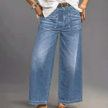 👖 50% taniej teraz! ✨ Damskie luźne jeansy z wysokim stanem i szerokimi nogawkami – modelują brzuch, wysmuklają sylwetkę i zapewniają całodzienny komfort 💙