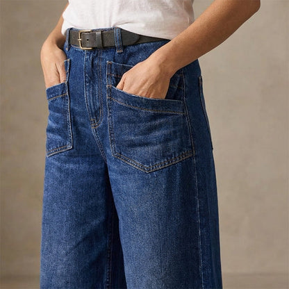 👖 50% taniej teraz! ✨ Damskie luźne jeansy z wysokim stanem i szerokimi nogawkami – modelują brzuch, wysmuklają sylwetkę i zapewniają całodzienny komfort 💙