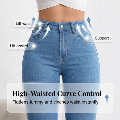 👖 Damskie Jeansy z Wysokim Stanem – Elastyczne i z Szerokimi Nogawkami! ✨💙