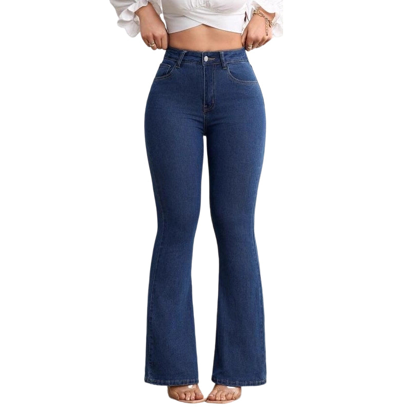 👖 Damskie Jeansy z Wysokim Stanem – Elastyczne i z Szerokimi Nogawkami! ✨💙